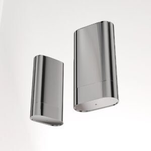 Stainless steel insulated shaker bottle on a light studio background with cobalt blue accents